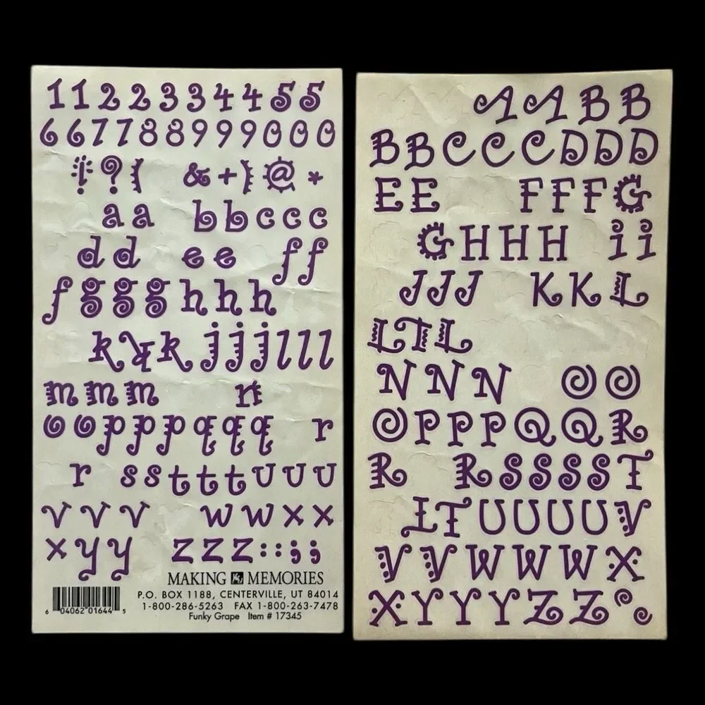 Scrapbooking Alphabet Sticker Lot 11 Incomplete Sheets Alphabitties and More - Picture 3 of 16